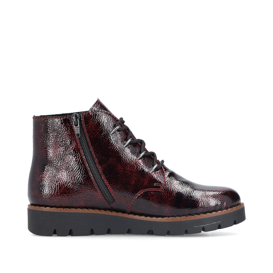 rote damen-stiefel mit reißverschluss rieker 44902-35