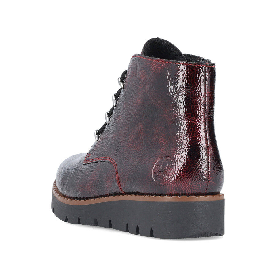 rote damen-stiefel mit reißverschluss rieker 44902-35