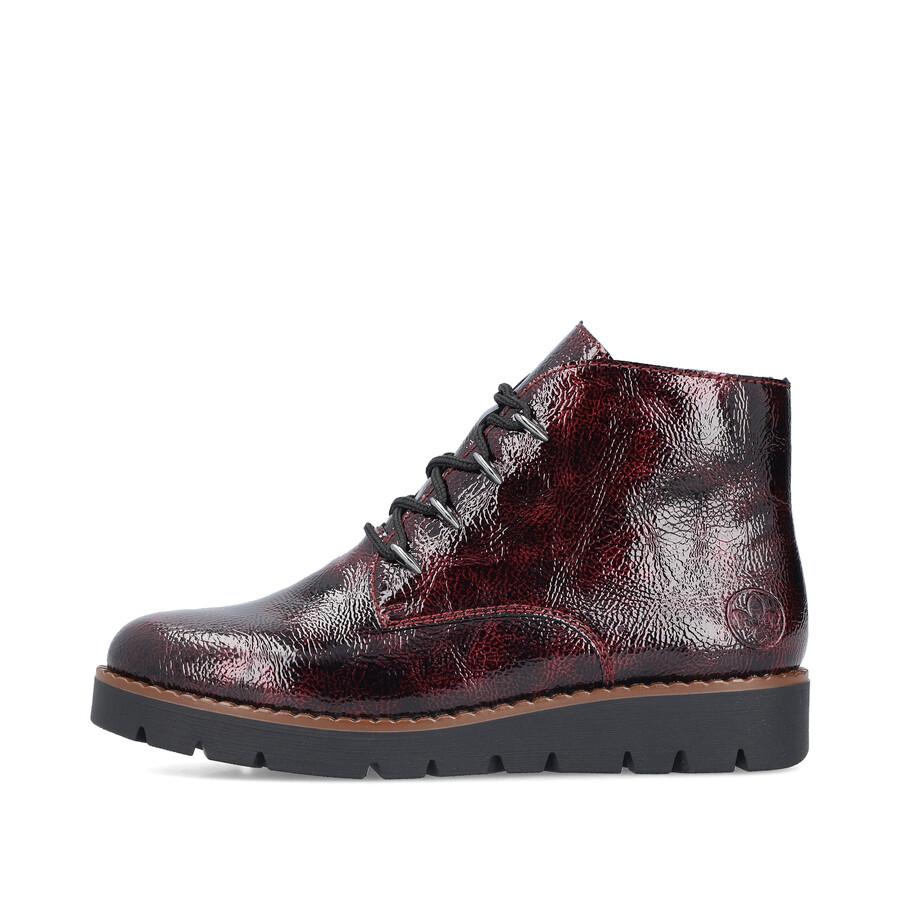 rote damen-stiefel mit reißverschluss rieker 44902-35