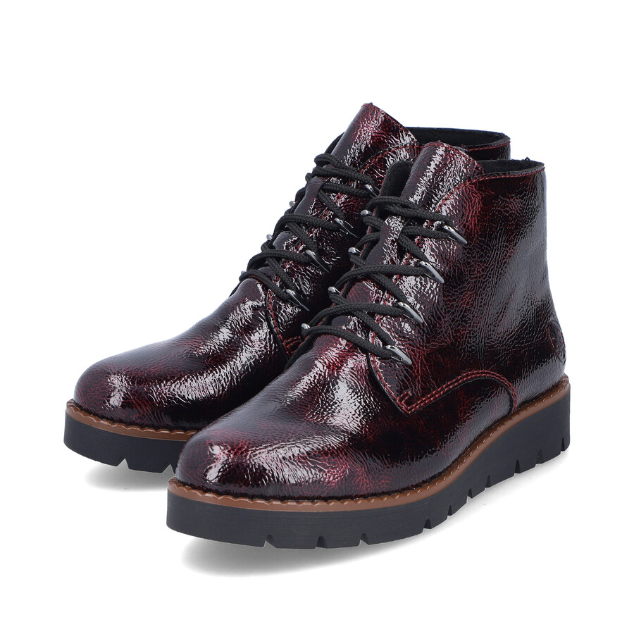 rote damen-stiefel mit reißverschluss rieker 44902-35