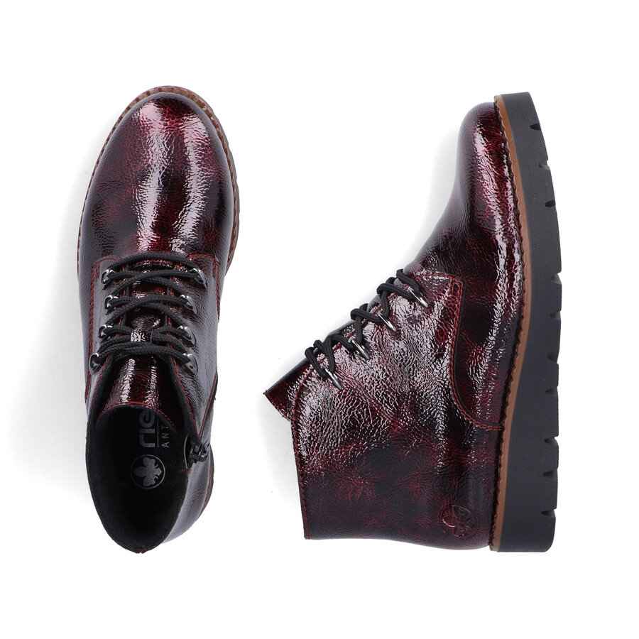 rote damen-stiefel mit reißverschluss rieker 44902-35
