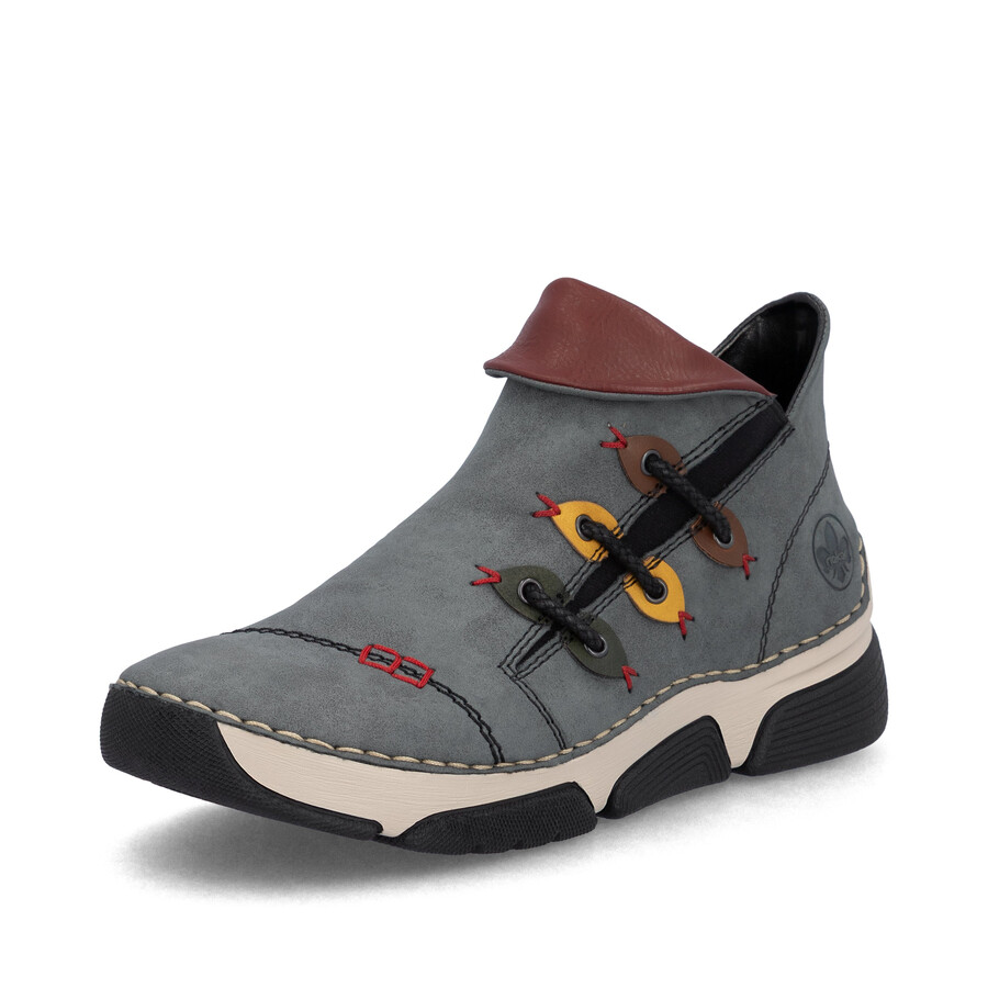 blaue damen-stiefel mit reißverschluss rieker 45983-14