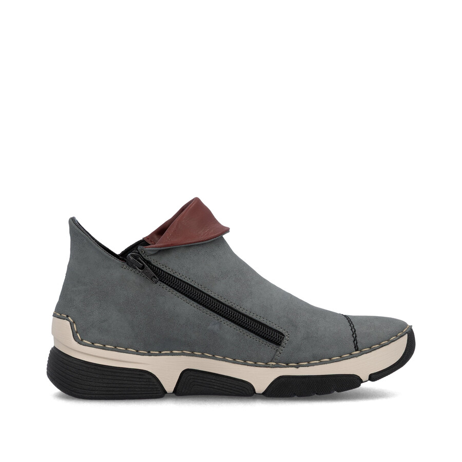 blaue damen-stiefel mit reißverschluss rieker 45983-14