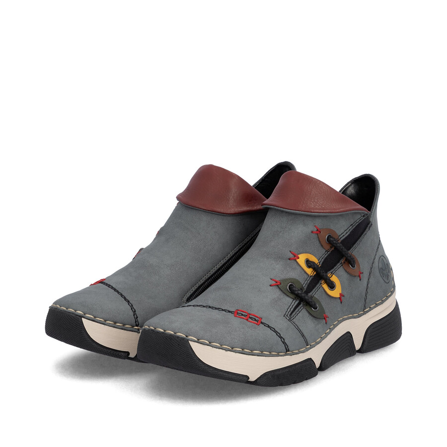 blaue damen-stiefel mit reißverschluss rieker 45983-14