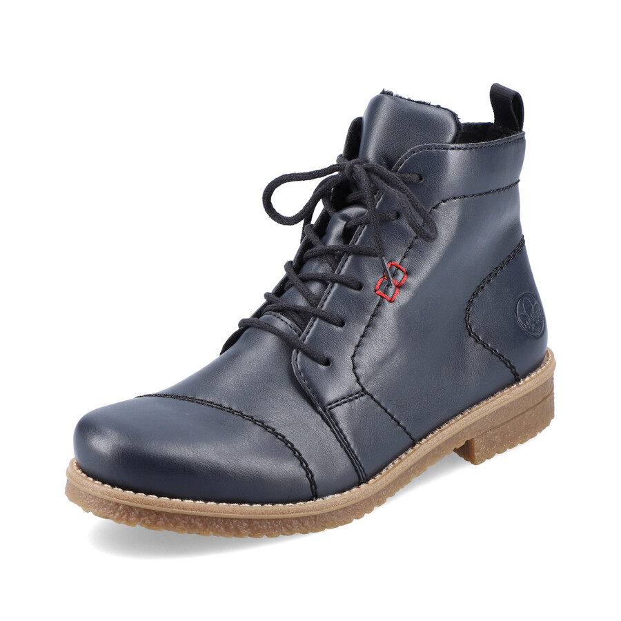 blaue damen-stiefel mit reißverschluss rieker 73500-14