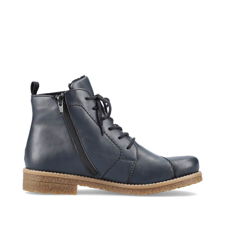 blaue damen-stiefel mit reißverschluss rieker 73500-14