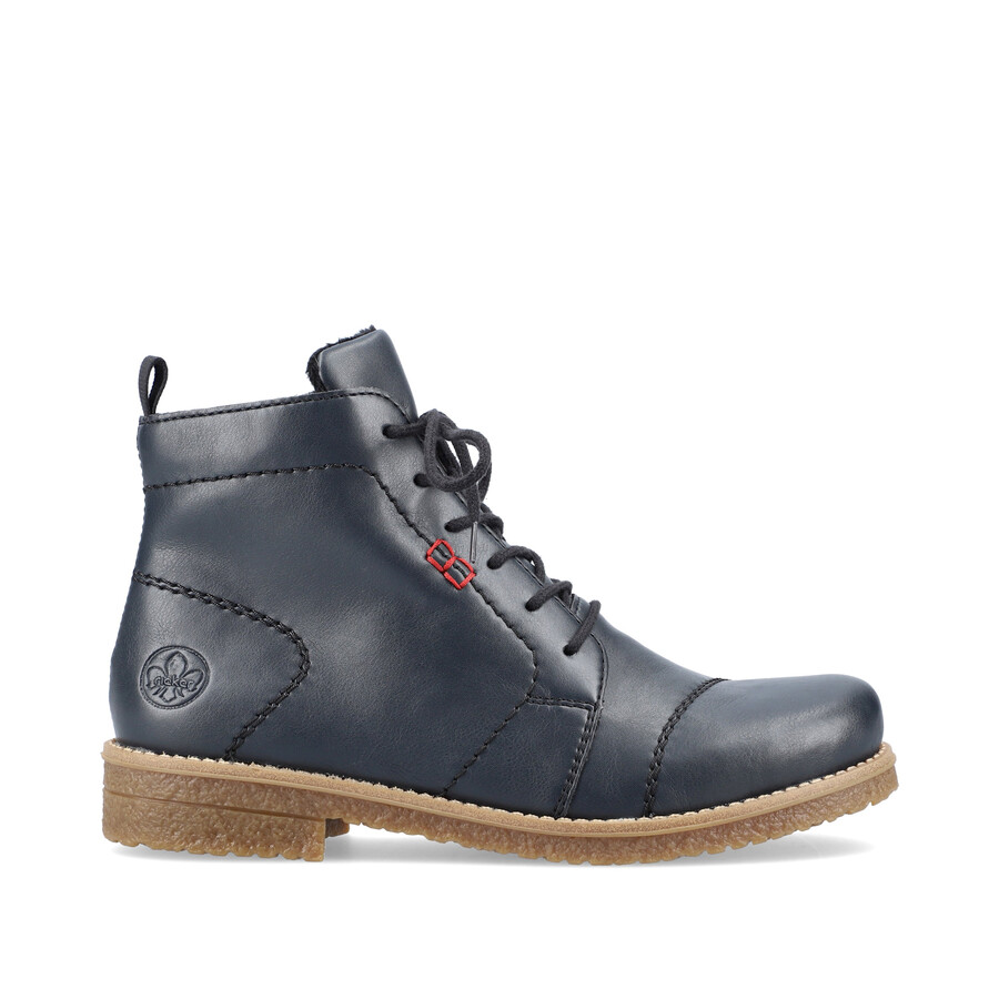 blaue damen-stiefel mit reißverschluss rieker 73500-14