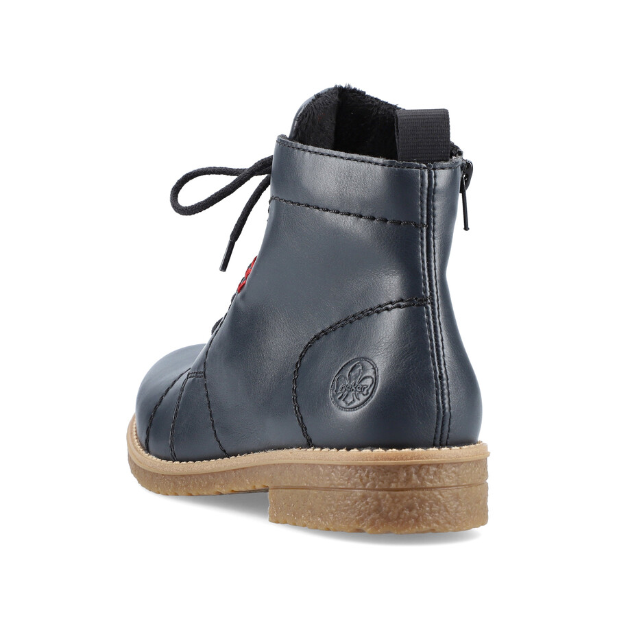 blaue damen-stiefel mit reißverschluss rieker 73500-14