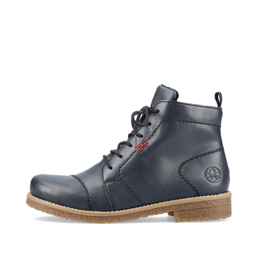 blaue damen-stiefel mit reißverschluss rieker 73500-14