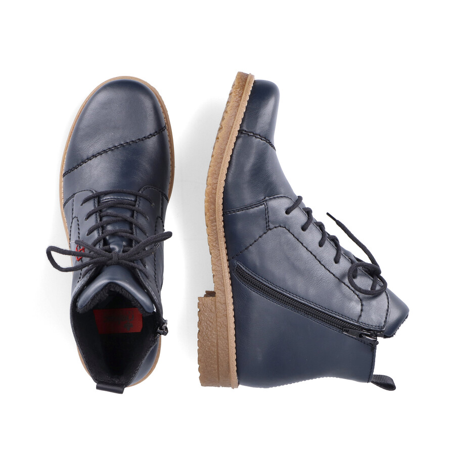 blaue damen-stiefel mit reißverschluss rieker 73500-14