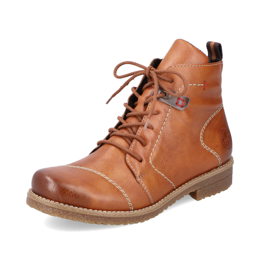 braune damen-stiefel mit reißverschluss rieker 73501-24