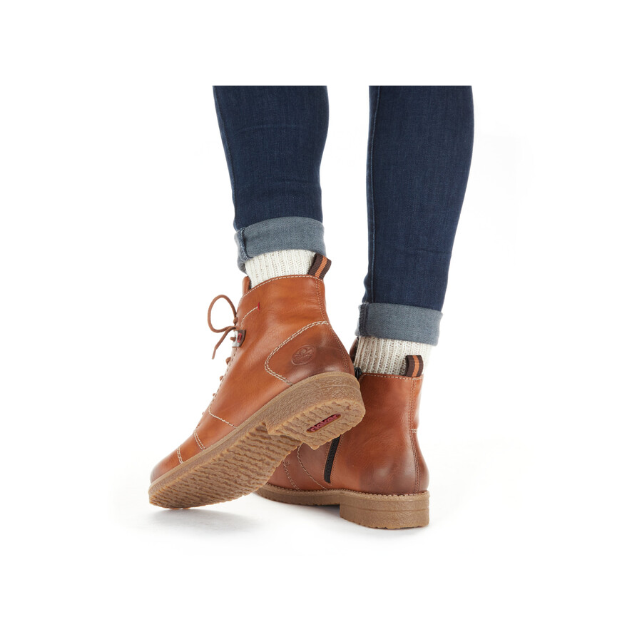 braune damen-stiefel mit reißverschluss rieker 73501-24