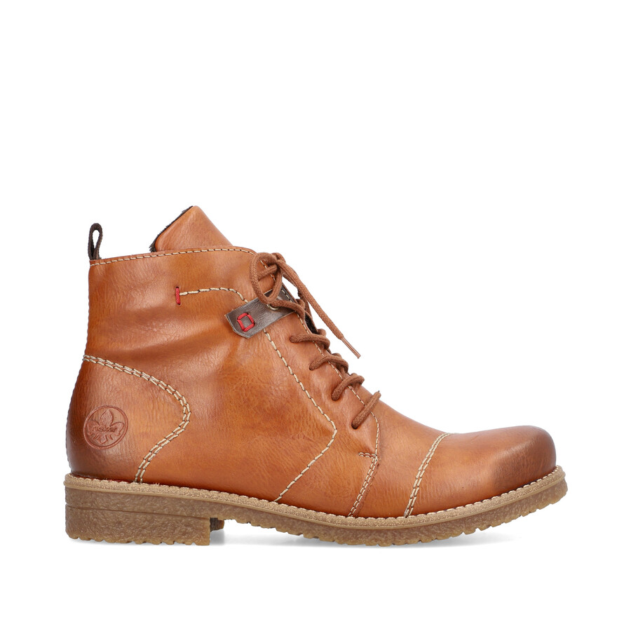 braune damen-stiefel mit reißverschluss rieker 73501-24