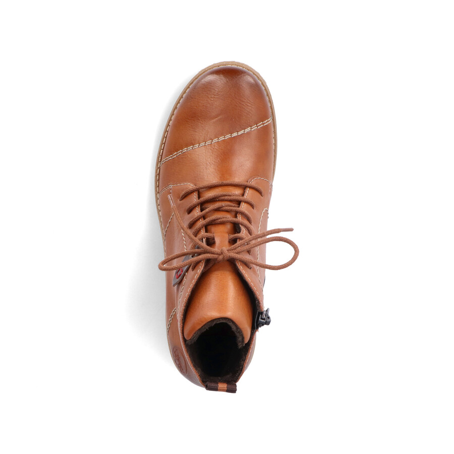 braune damen-stiefel mit reißverschluss rieker 73501-24