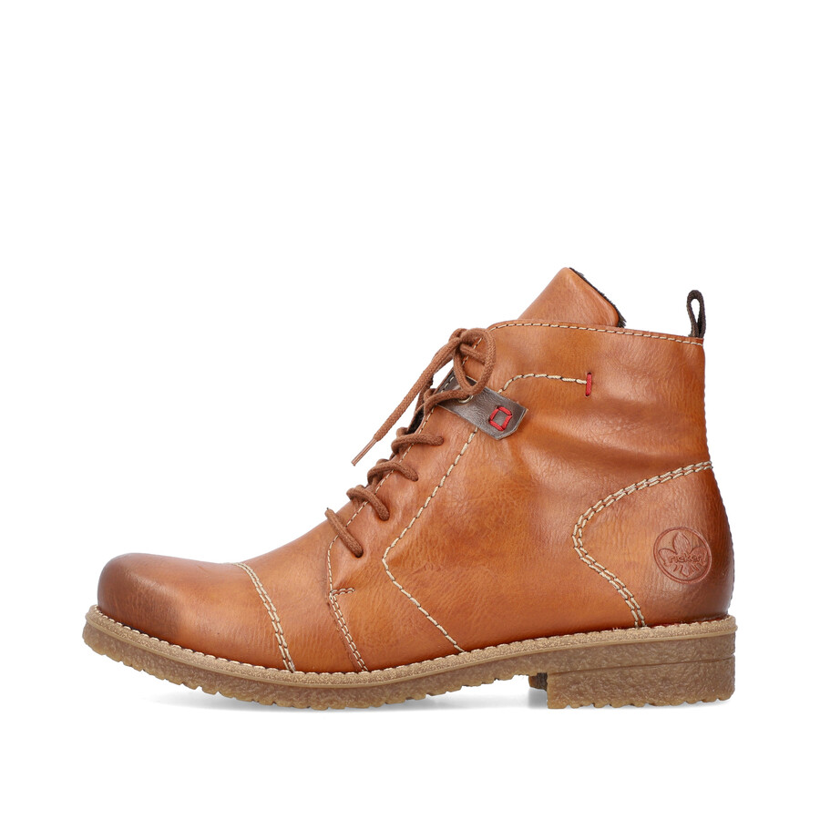 braune damen-stiefel mit reißverschluss rieker 73501-24