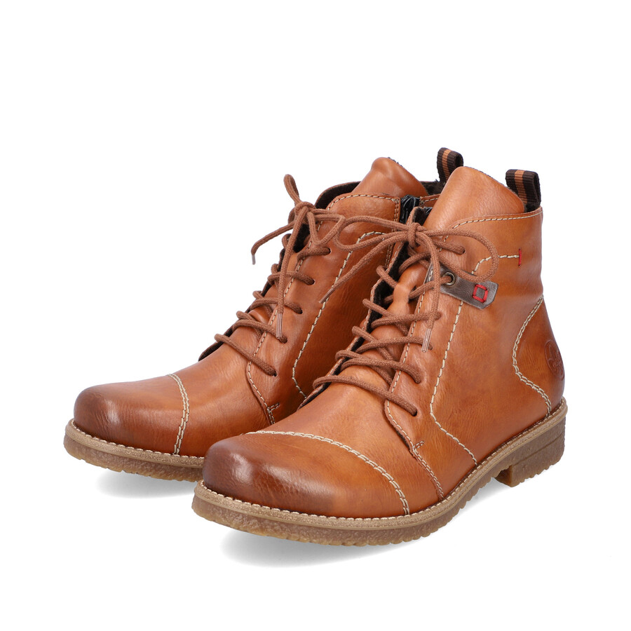 braune damen-stiefel mit reißverschluss rieker 73501-24