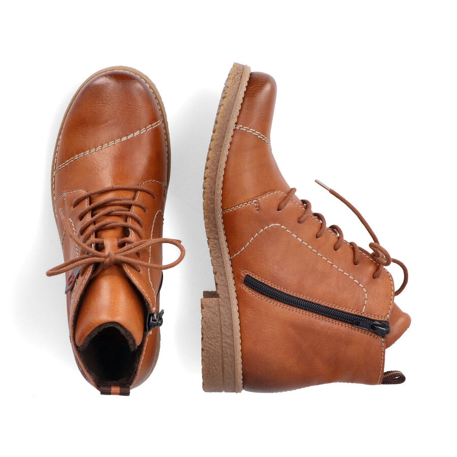 braune damen-stiefel mit reißverschluss rieker 73501-24