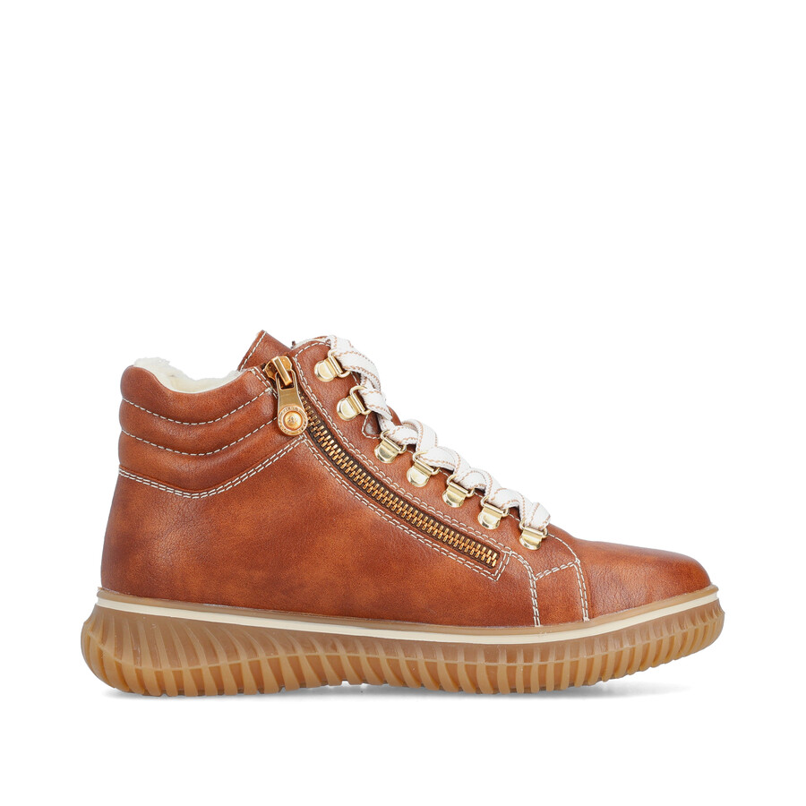 braune damenstiefel mit reißverschluss rieker 74233-24