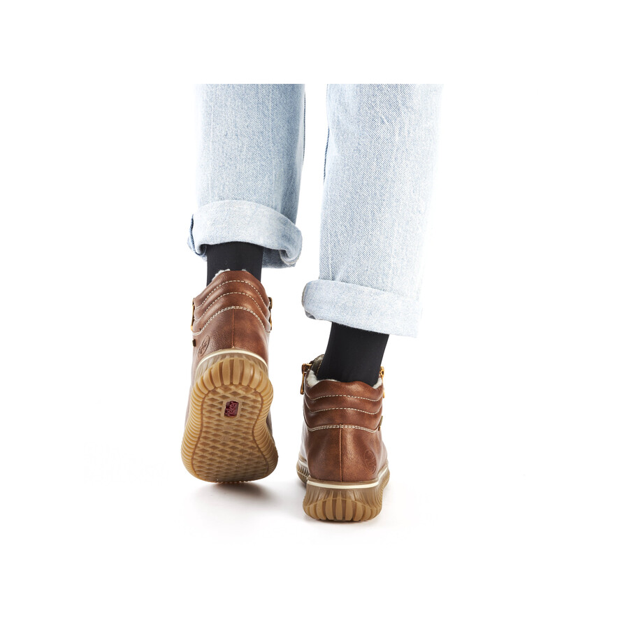 braune damenstiefel mit reißverschluss rieker 74233-24