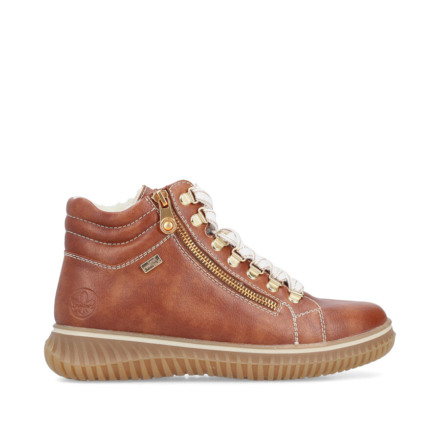 braune damenstiefel mit reißverschluss rieker 74233-24