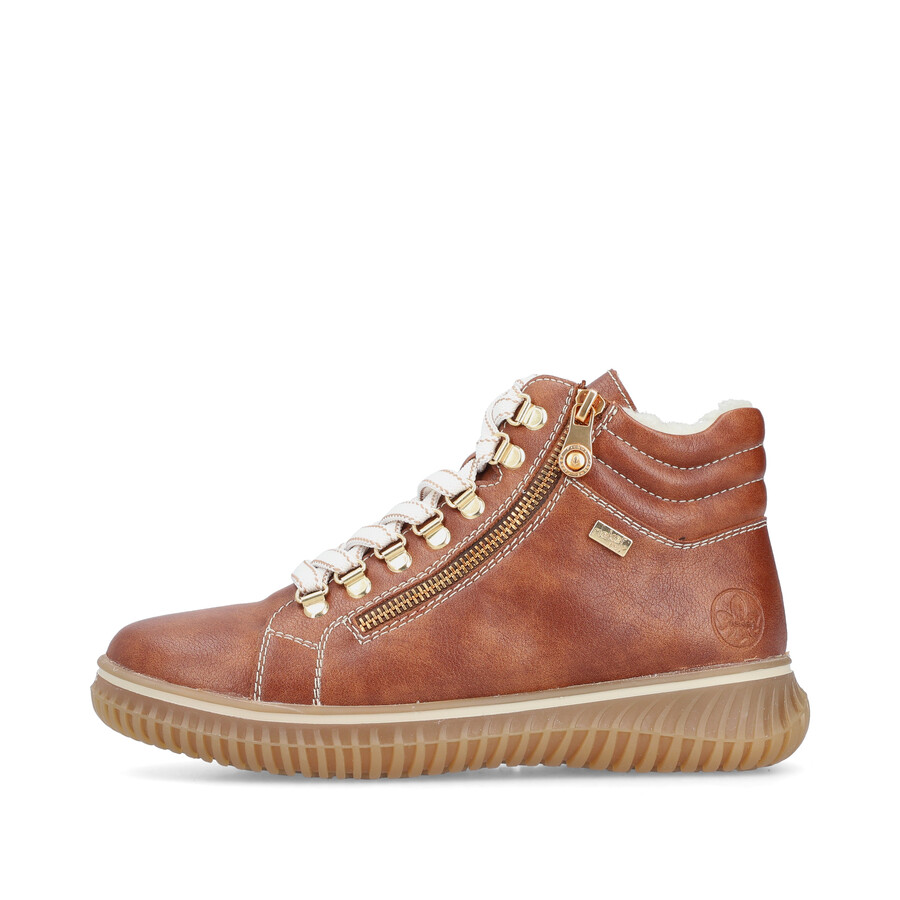 braune damenstiefel mit reißverschluss rieker 74233-24