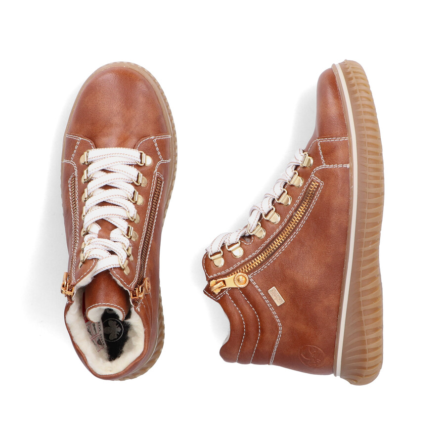 braune damenstiefel mit reißverschluss rieker 74233-24