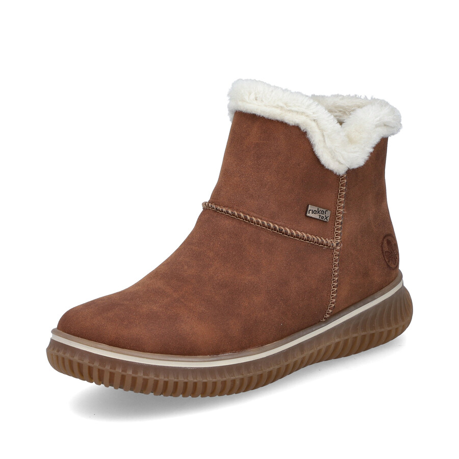 braune damenstiefel mit reißverschluss rieker 74260-25