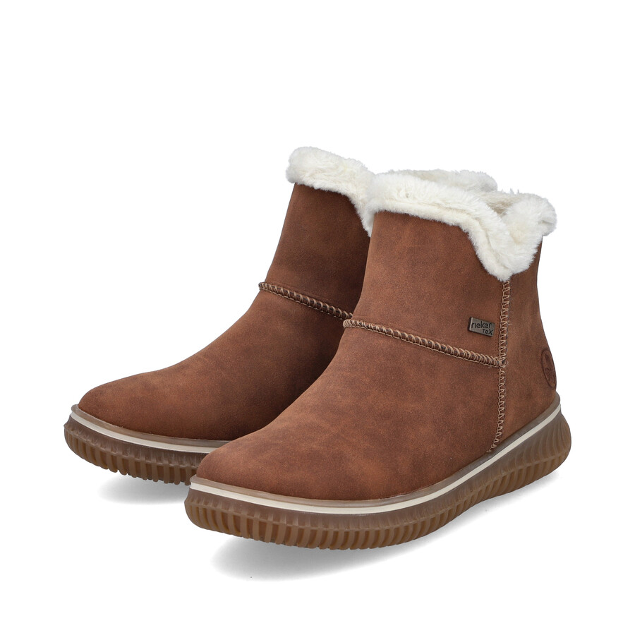 braune damenstiefel mit reißverschluss rieker 74260-25