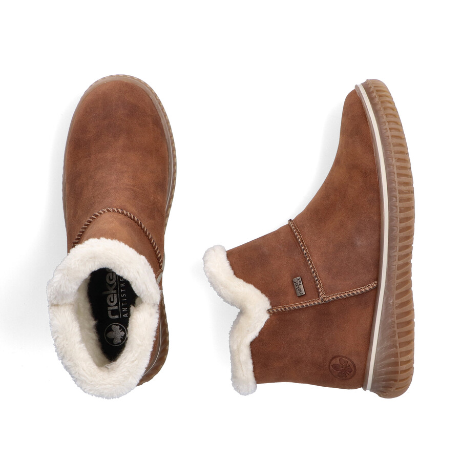 braune damenstiefel mit reißverschluss rieker 74260-25