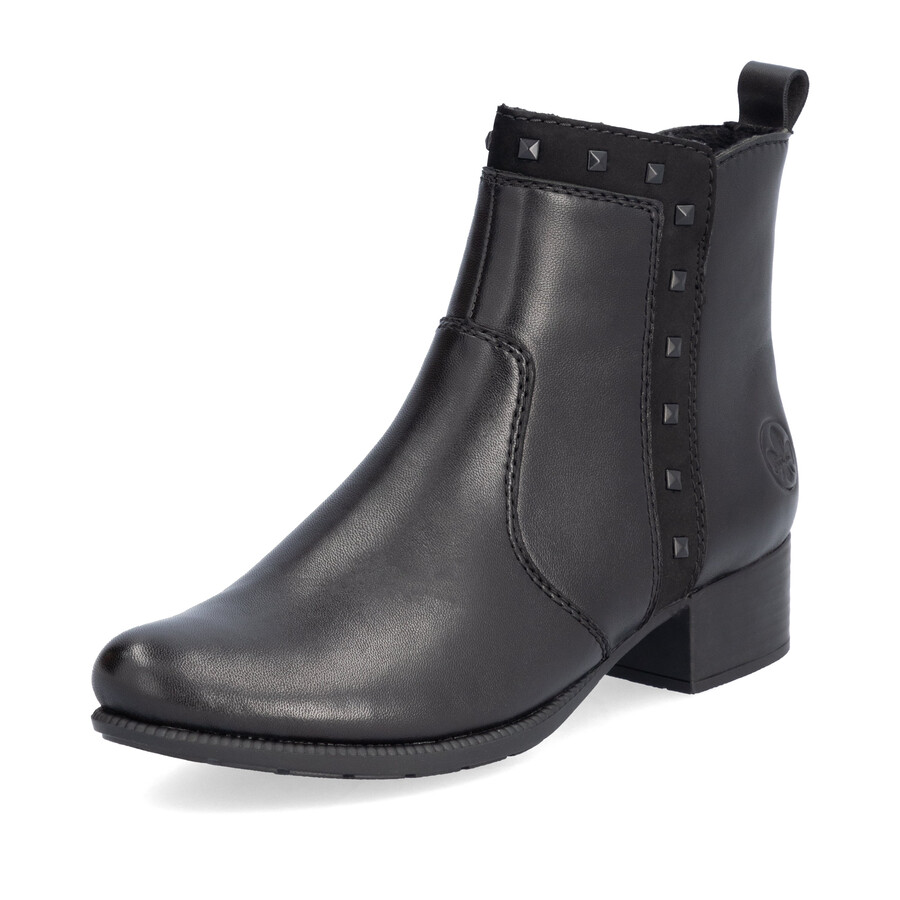 schwarze damen-stiefel mit reißverschluss rieker 78657-00