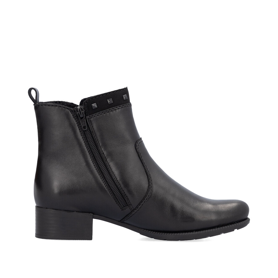 schwarze damen-stiefel mit reißverschluss rieker 78657-00