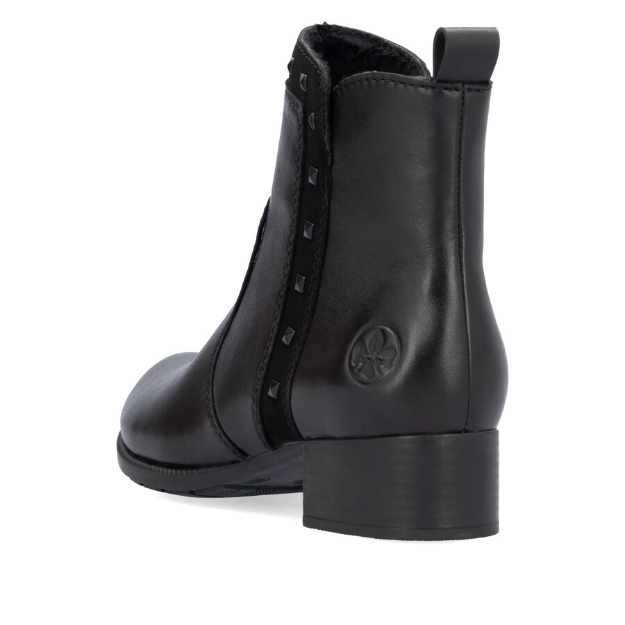 schwarze damen-stiefel mit reißverschluss rieker 78657-00