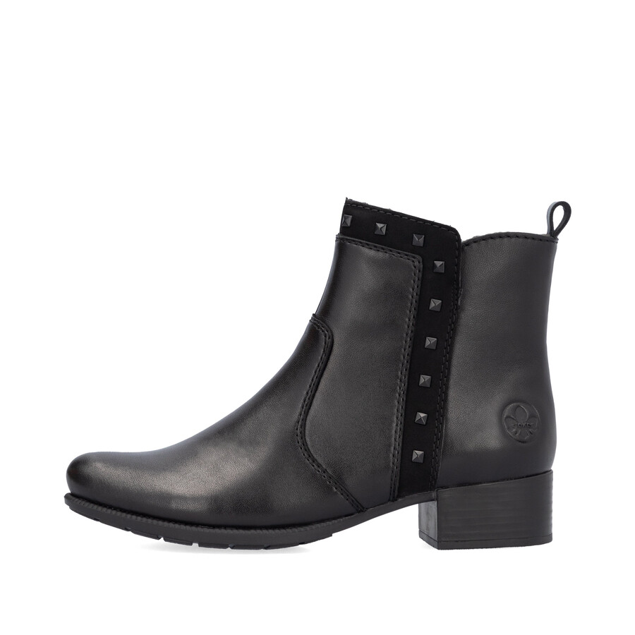 schwarze damen-stiefel mit reißverschluss rieker 78657-00