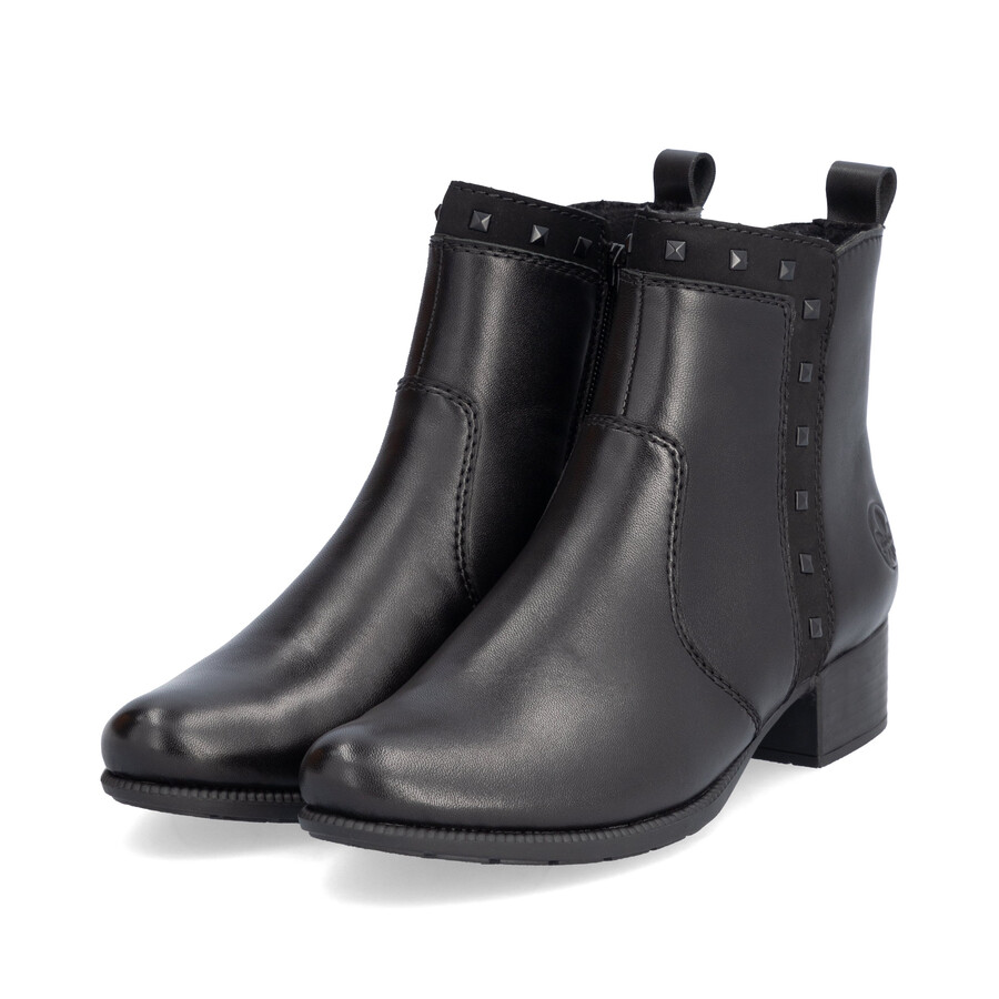 schwarze damen-stiefel mit reißverschluss rieker 78657-00