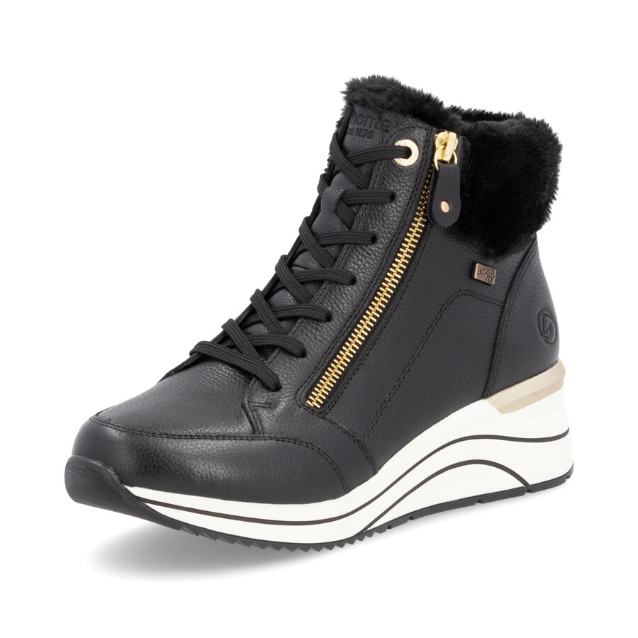 schwarze damen-stiefeletten mit reißverschluss remonte d0t77-02