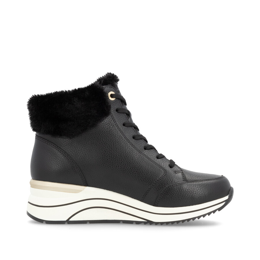 schwarze damen-stiefeletten mit reißverschluss remonte d0t77-02