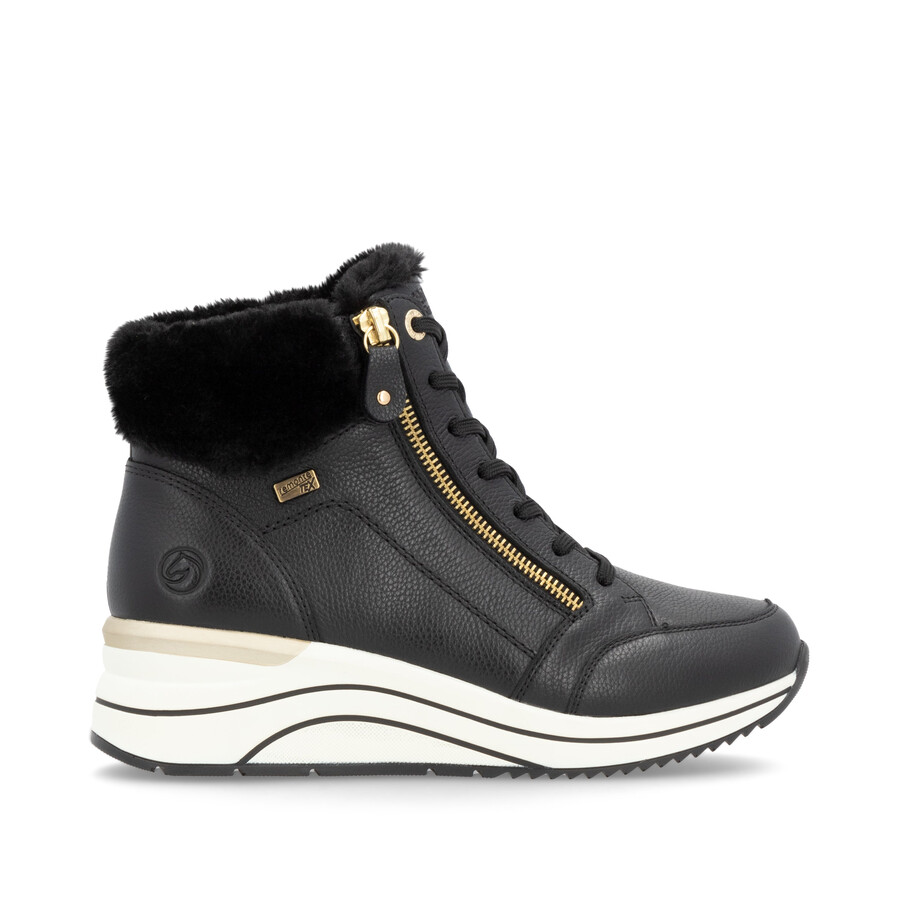 schwarze damen-stiefeletten mit reißverschluss remonte d0t77-02