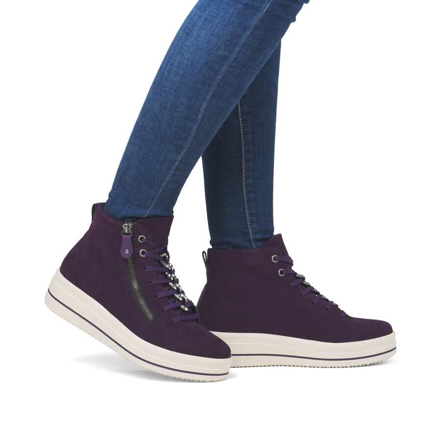 pinkfarbene stiefeletten mit reißverschluss für damen remonte d1c70-30
