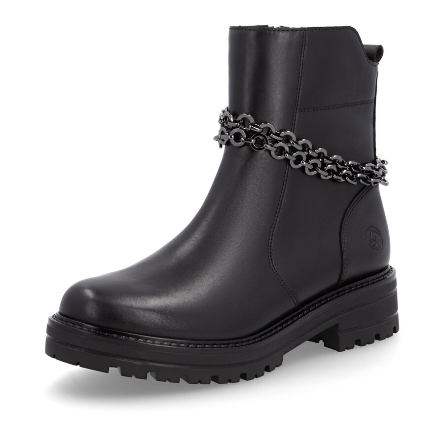 schwarze damen-stiefeletten mit reißverschluss remonte d2285-00