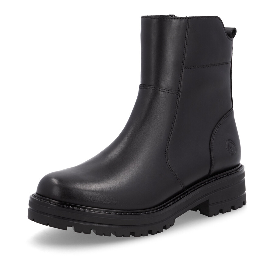 schwarze damen-stiefeletten mit reißverschluss remonte d2285-00