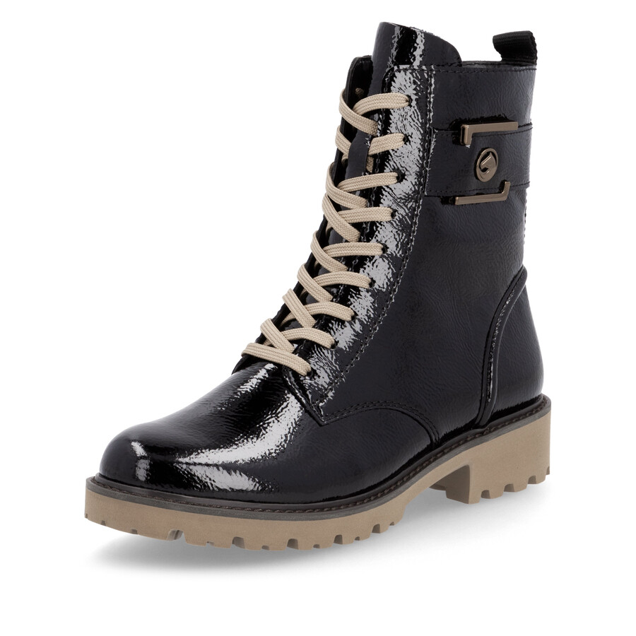 schwarze damen-stiefeletten mit reißverschluss remonte d8663-00