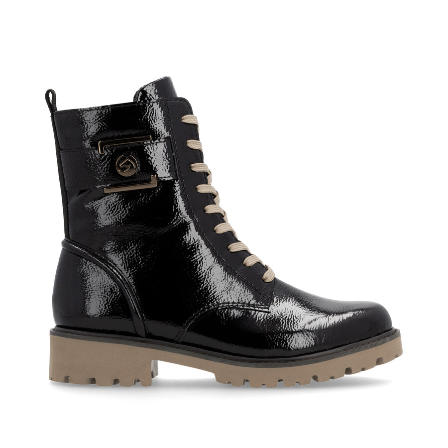 schwarze damen-stiefeletten mit reißverschluss remonte d8663-00