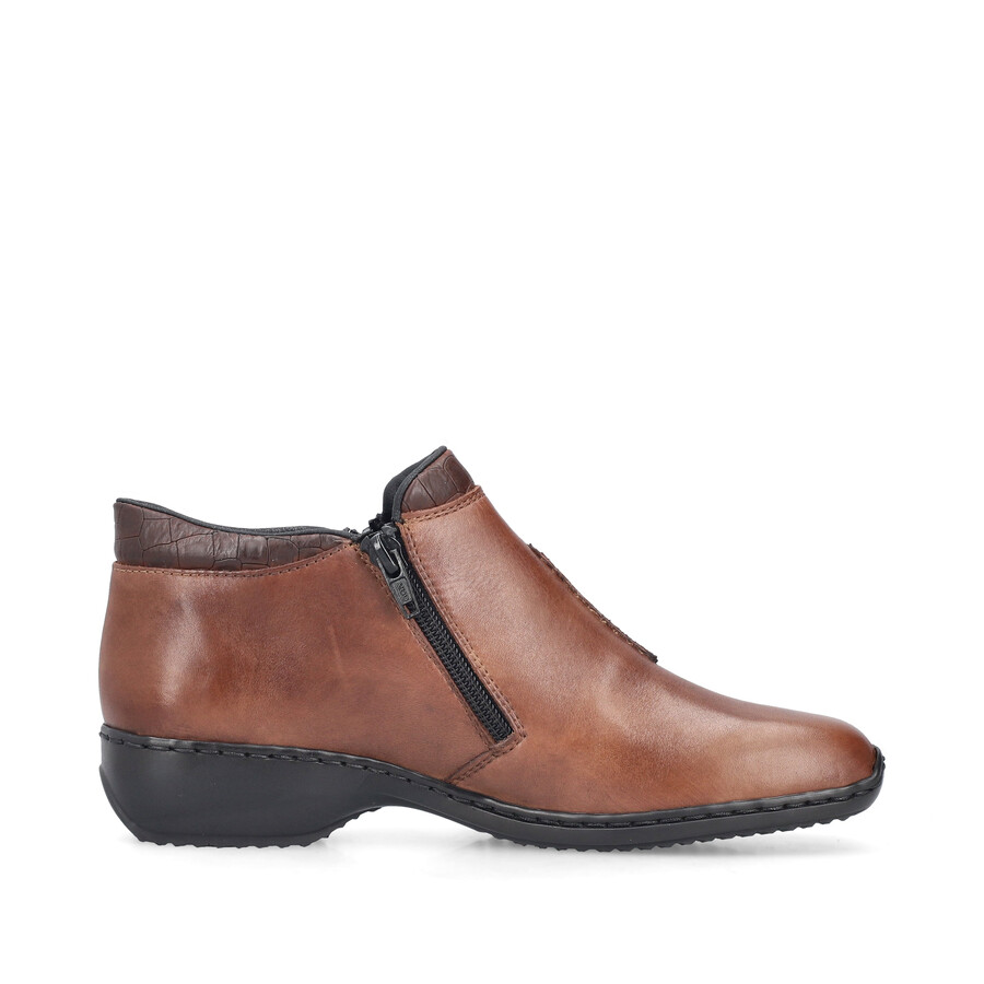 braune damen-stiefel mit reißverschluss rieker l3882-24