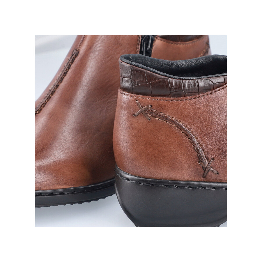 braune damen-stiefel mit reißverschluss rieker l3882-24