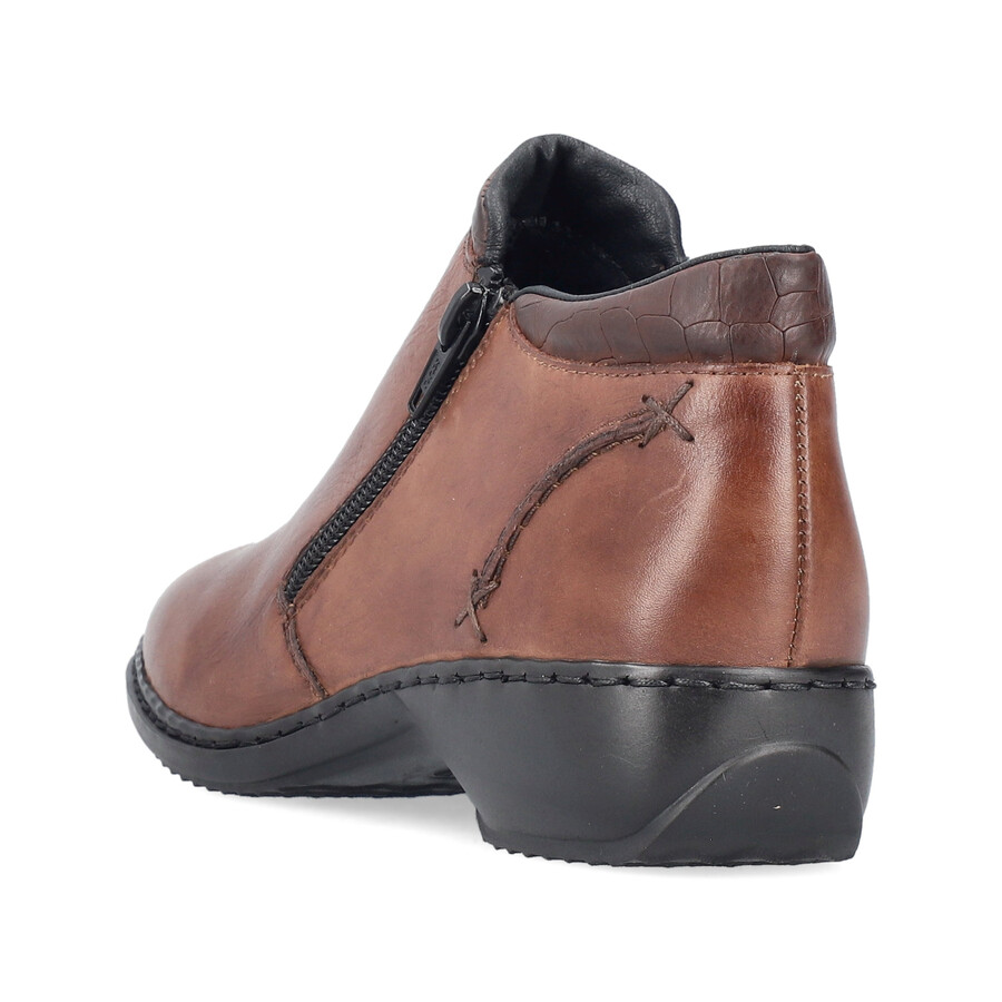 braune damen-stiefel mit reißverschluss rieker l3882-24