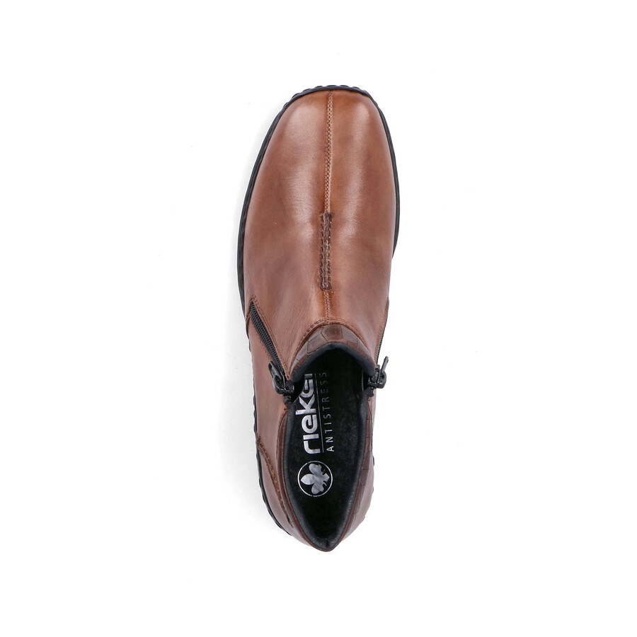 braune damen-stiefel mit reißverschluss rieker l3882-24