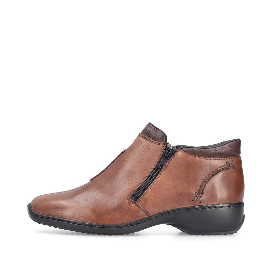 braune damen-stiefel mit reißverschluss rieker l3882-24