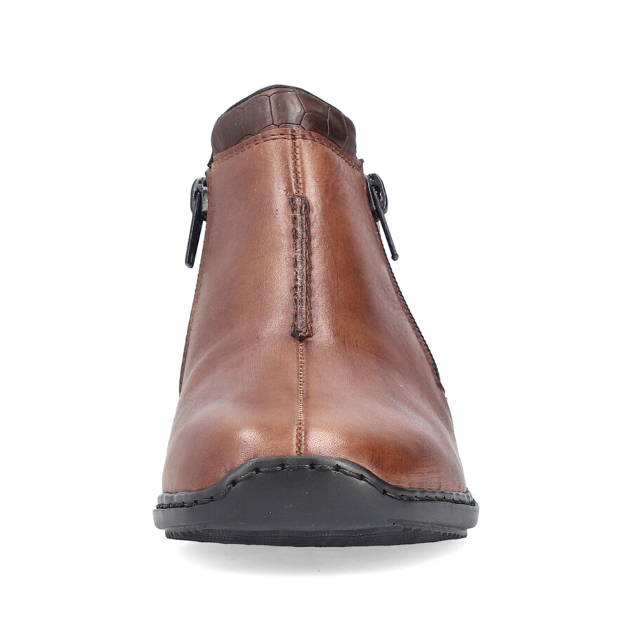 braune damen-stiefel mit reißverschluss rieker l3882-24