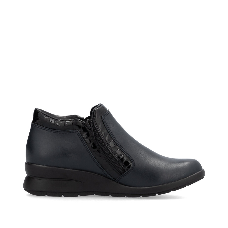 blaue damen-stiefel mit reißverschluss rieker l4883-14