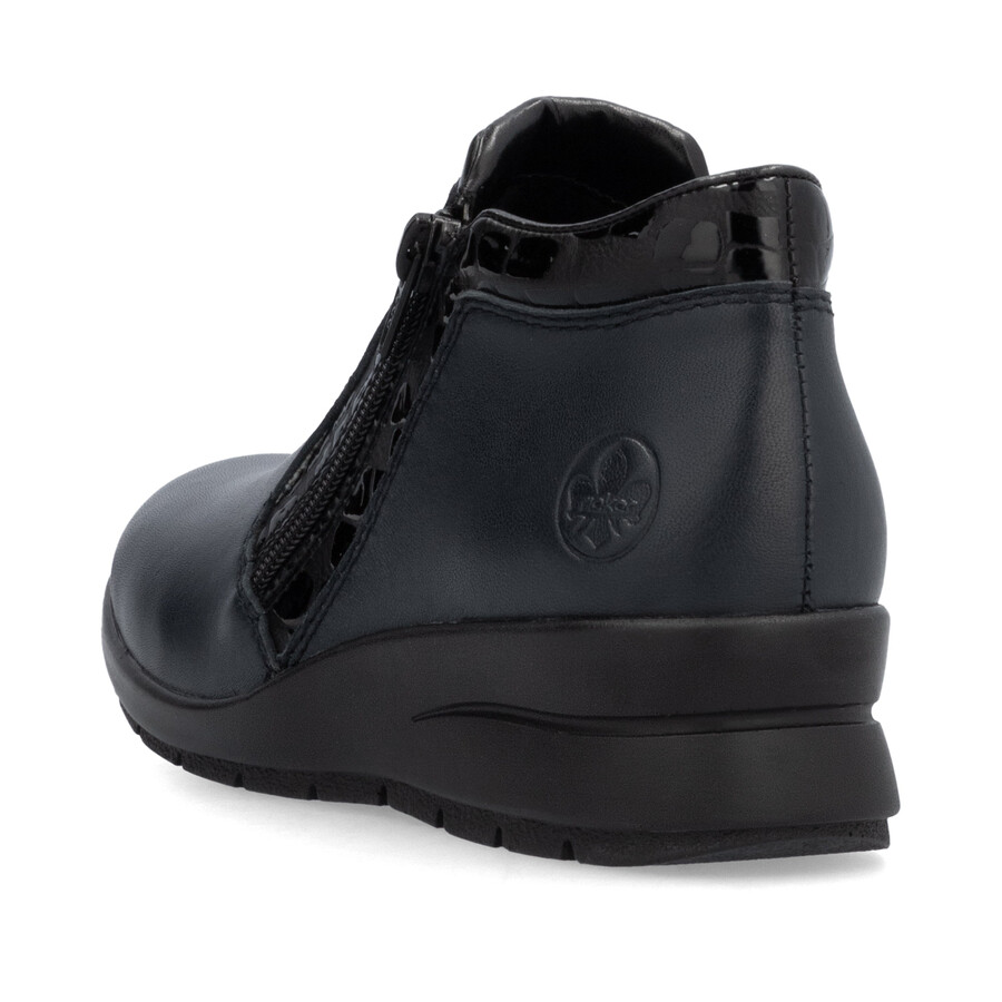 blaue damen-stiefel mit reißverschluss rieker l4883-14